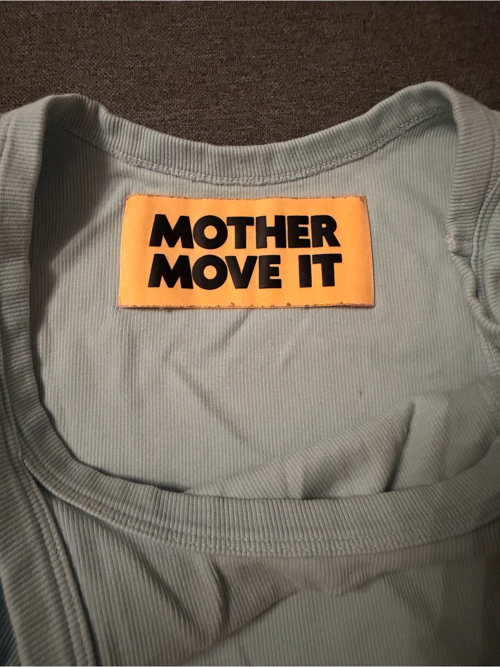 MOTHER ‘chin ups’ Ribbed Tank Top in Light Blue